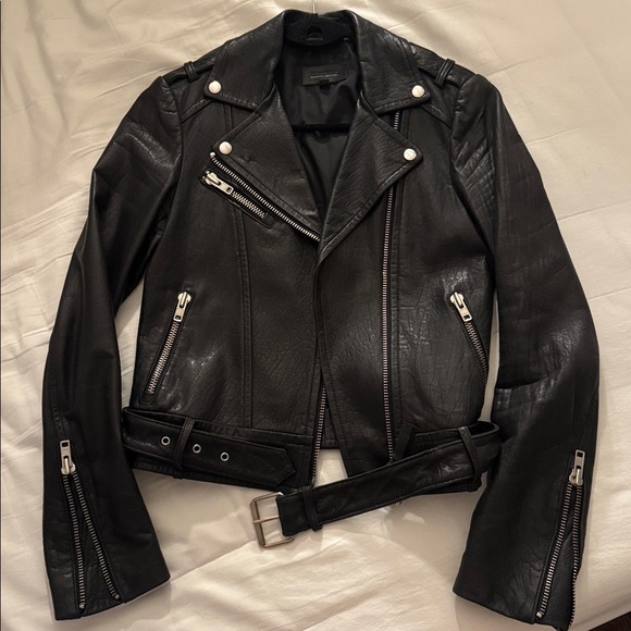 Mackage Jackets & Blazers - Mackage X Aritzia Pebbled Black Leather Biker Jacket